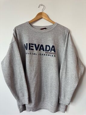 Vintage Nevada Jeanswear Graphic Crewneck Sweatshirt - Grey - Size M